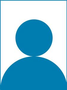 Blaue Avatar-Silhouette mit Kopf und Schultern vor weißem Hintergrund